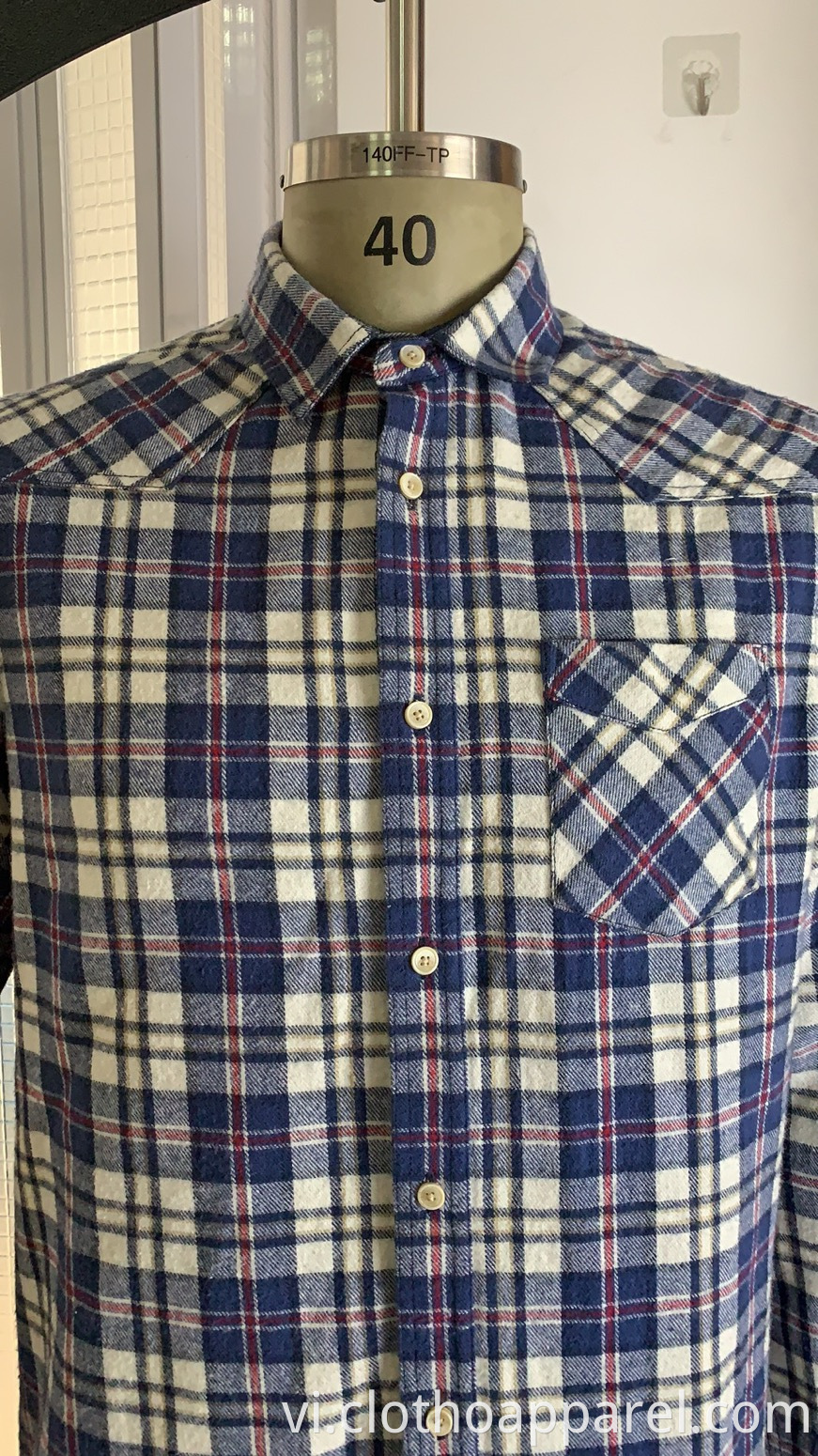 Single Pocket Shirt In Cotton Check For Men